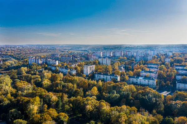Ukrainische Stadt Ternopil Aus Der Luft Schöne Landschaft — Stockfoto
