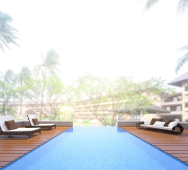 Yüzme Havuzu ve Teras dış arka plan bulanıklık