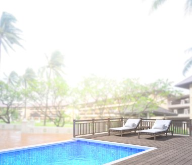 Yüzme Havuzu ve Teras dış arka plan bulanıklık