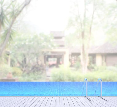 Yüzme Havuzu ve Teras dış arka plan bulanıklık