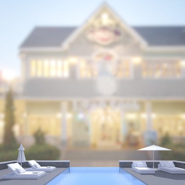 Yüzme Havuzu ve Teras dış arka plan bulanıklık