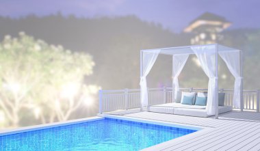 Yüzme Havuzu ve Teras dış arka plan bulanıklık