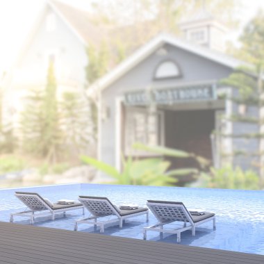 Yüzme Havuzu ve Teras dış arka plan bulanıklık