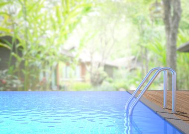 Yüzme Havuzu ve Teras, doğa arka plan bulanıklık