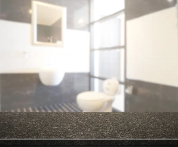 Table Top And Blur Bathroom of Background — Stock Photo, Image