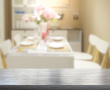 Top masa ve yemek odası arka plan bulanıklık