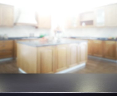 Masa üstü ve arka plan bulanıklık mutfak Oda