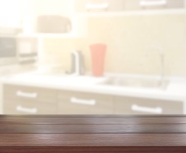 Masa üstü ve arka plan bulanıklık mutfak Oda
