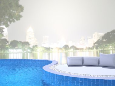 Yüzme Havuzu ve Teras dış arka plan bulanıklık