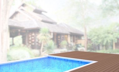 Yüzme Havuzu ve Teras dış arka plan bulanıklık