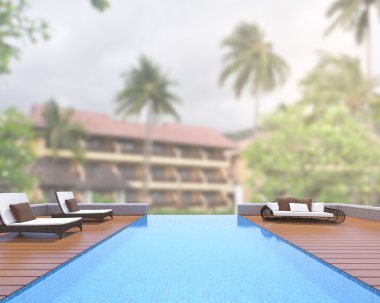 Yüzme Havuzu ve Teras dış arka plan bulanıklık