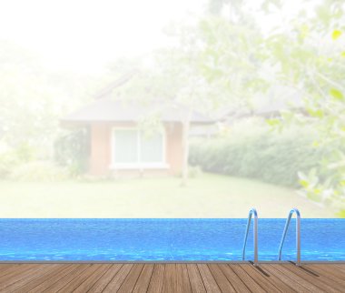 Yüzme Havuzu ve Teras dış arka plan bulanıklık