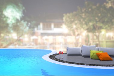 Yüzme Havuzu ve Teras dış arka plan bulanıklık