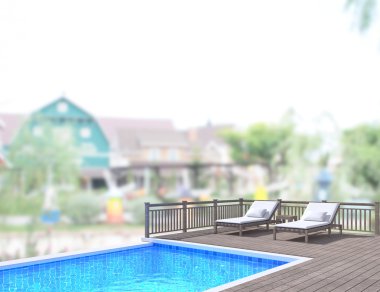 Yüzme Havuzu ve Teras dış arka plan bulanıklık