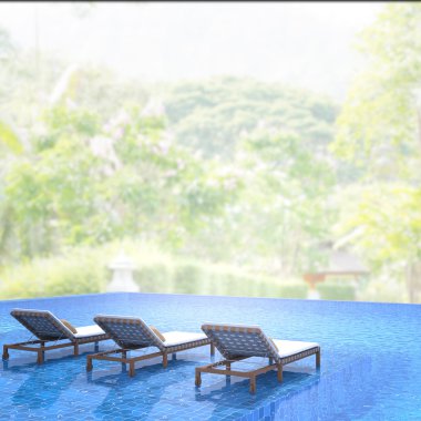Yüzme Havuzu ve Teras, doğa arka plan bulanıklık