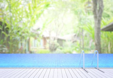 Yüzme Havuzu ve Teras, doğa arka plan bulanıklık