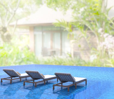 Yüzme Havuzu ve Teras, doğa arka plan bulanıklık