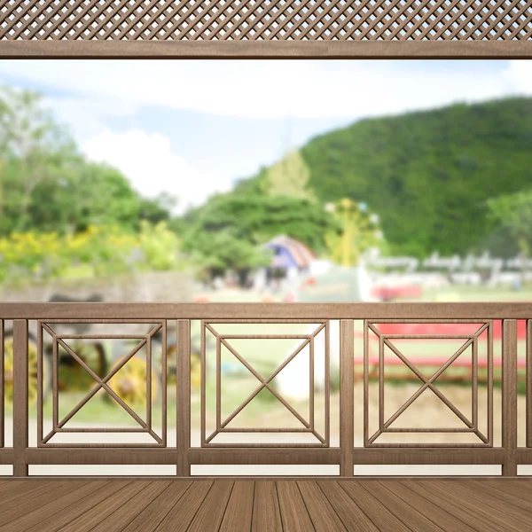 Balkon en terras van aard achtergrond wazig — Stockfoto
