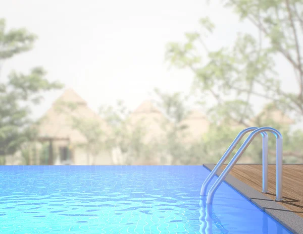 Плавальний басейн і тераса розмитого зовнішнього тла — стокове фото