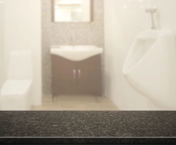 Table Top And Blur Bathroom of Background — Stock Photo, Image