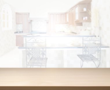 Masa üstü ve arka planın bulanık oturma odası