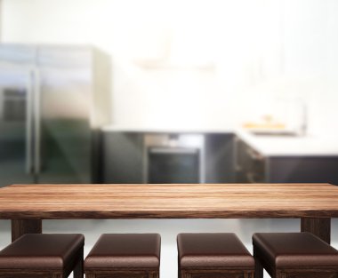 Masa üstü ve arka plan bulanıklık mutfak Oda