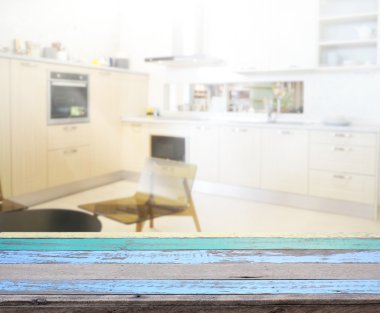 Masa üstü ve arka plan bulanıklık mutfak Oda