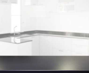 Masa üstü ve arka plan bulanıklık mutfak Oda