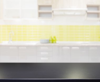 Masa üstü ve arka plan bulanıklık mutfak Oda