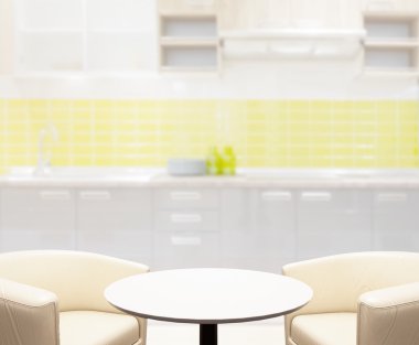 Masa üstü ve arka plan bulanıklık mutfak Oda