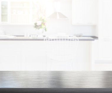 Masa üstü ve arka plan bulanıklık mutfak Oda