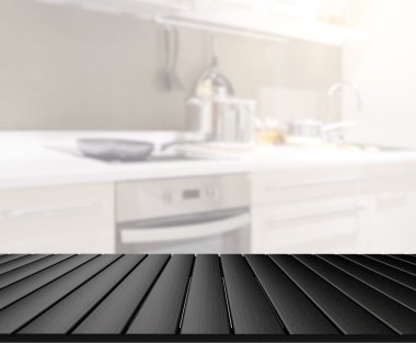 Masa üstü ve arka plan bulanıklık mutfak Oda