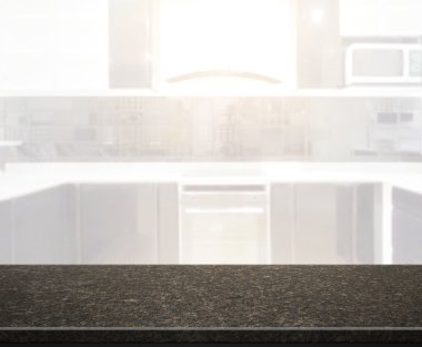 Masa üstü ve arka plan bulanıklık mutfak Oda