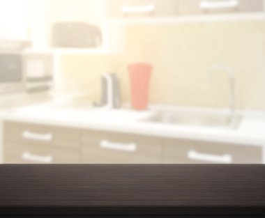 Masa üstü ve arka plan bulanıklık mutfak Oda
