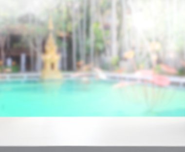 ahşap masa artalanını üst ve Havuzu