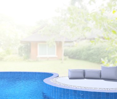 Yüzme Havuzu ve Teras dış arka plan bulanıklık