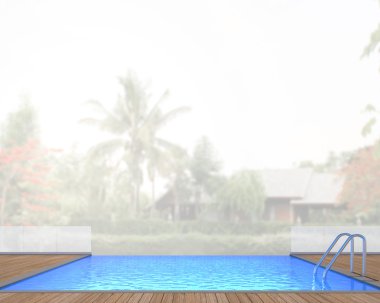 Yüzme Havuzu ve Teras dış arka plan bulanıklık