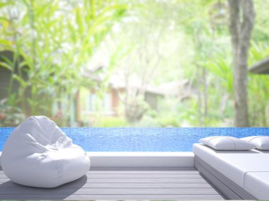 Yüzme Havuzu ve Teras, doğa arka plan bulanıklık