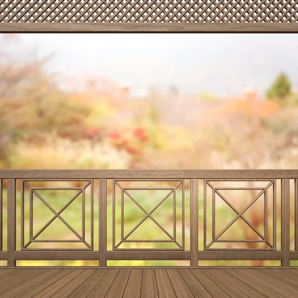 Balkon i taras z rozmycie tła natura — Zdjęcie stockowe