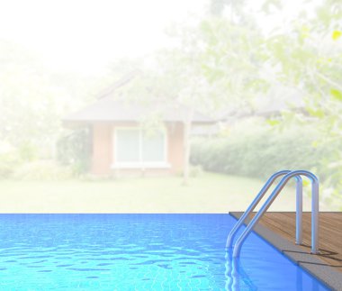 Yüzme Havuzu ve Teras dış arka plan bulanıklık