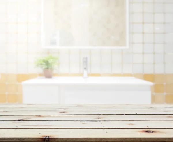 Table Top et salle de bain flou de fond — Photo