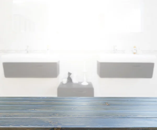 Table Top And Blur Bathroom Of Background — Stock Photo, Image