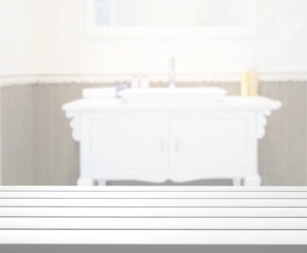 Table Top And Blur Bathroom Of Background — Stock Photo, Image