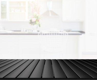 Masa üstü ve arka plan bulanıklık mutfak Oda