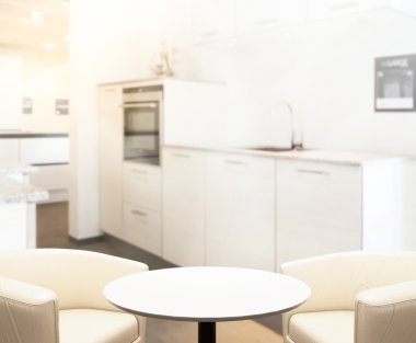 Masa üstü ve arka plan bulanıklık mutfak Oda