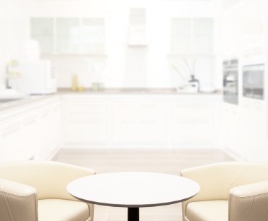 Masa üstü ve arka plan bulanıklık mutfak Oda