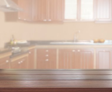 Masa üstü ve arka plan bulanıklık mutfak Oda