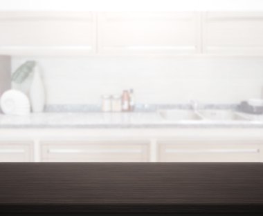 Masa üstü ve arka plan bulanıklık mutfak Oda