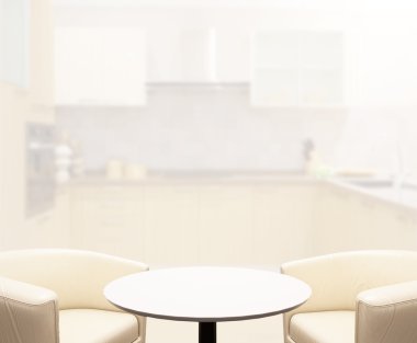 Masa üstü ve arka plan bulanıklık mutfak Oda