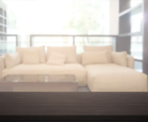 Table Top And Blur Living Room Of Background — Stock Photo, Image